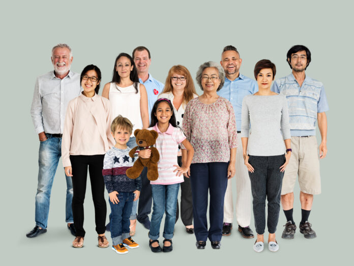 Diversity of People Generations Set Together Studio Isolated