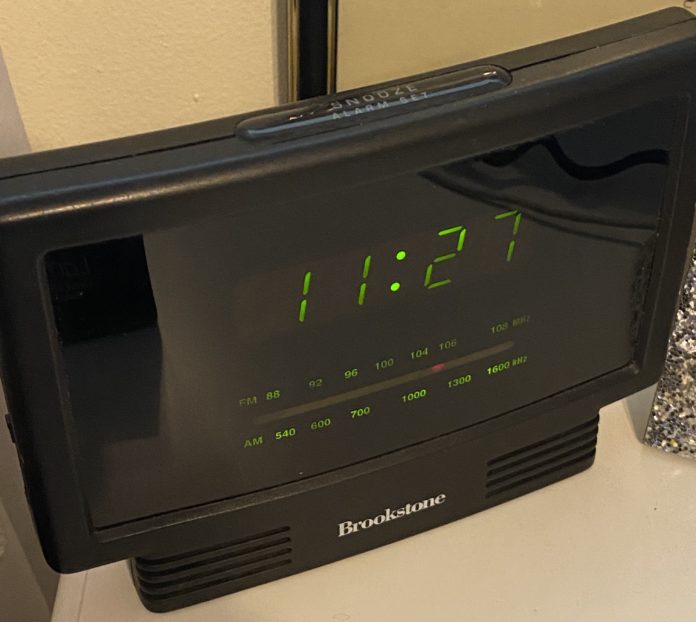 The RBR+TVBR Editorial Office radio, purchased at a Brookstone in Washington, D.C., prior to December 1995. Honestly, it's so old we can't remember when we bought it. Our point: Who buys a radio anymore?