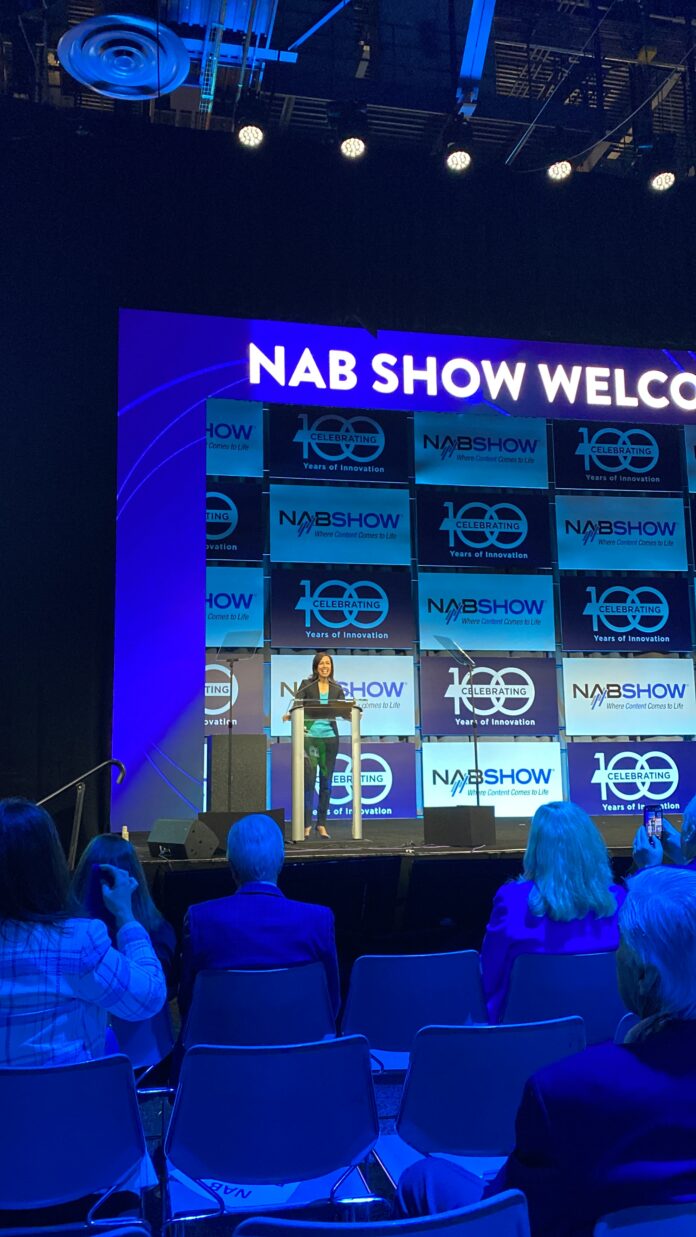 FCC Chairwoman Jessica Rosenworcel, speaking at the 2023 NAB Show Welcome Session