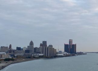 An FM Translator Is Warned For Extreme Power Output A view of Detroit from the Ambassador Bridge during the 2022 Detroit Free Press International Marathon on October 16.