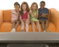 Kids watching TV