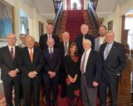 N.C. Governor Unveils State Broadcast History Museum Plans Front Row: Coe Ramsey, attorney, Brooks Pierce Law Firm; Wade Hargrove, media lawyer; Carl Davis, Jr., Broadcast Engineer; Caroline Beasley, CEO, Beasley Media Group; Jim Babb, Broadcast Executive; Don Curtis, CEO, Curtis Media Group. Back Row: Noah Hock, attorney, Brooks Pierce Law Firm; Michael Weeks, Broadcast Executive; Harold Ballard, Broadcast Engineer; Cullie Tarleton, Broadcast Executive and former member of the NC House of Representatives, James F. Goodmon, Jr., President and COO, Capitol Broadcasting Company.