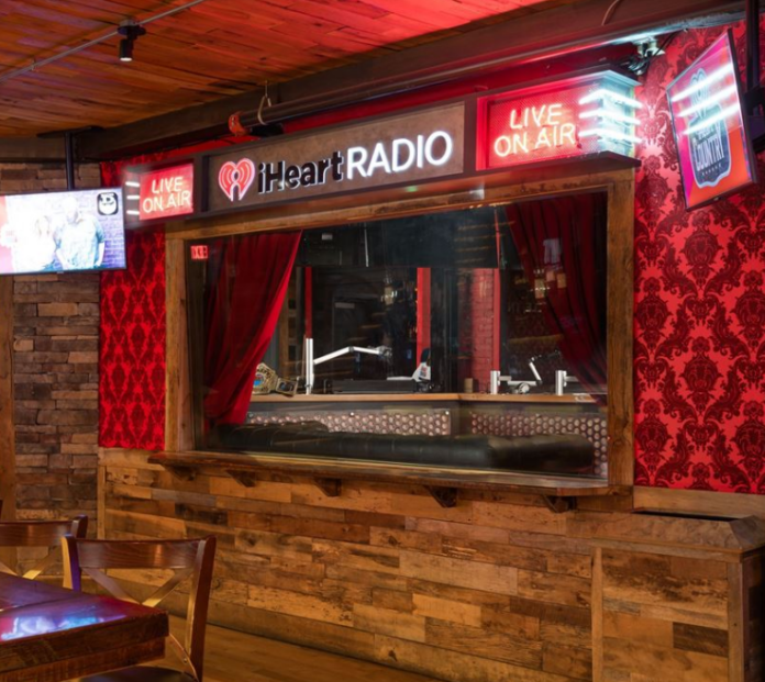 The iHeartRadio studio in Jason Aldean's Kitchen + Bar in Nashville [Photo: TC Restaurant Group]