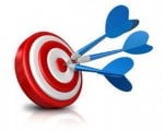 Three things that define your goals Three / Goals / Bullseye