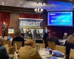 The Economy and Media Advertising: What’s The Post-Political Forecast? Shown (l-r) are Moderator Andrew Rosen, Partner/CPA, Miller Kaplan; Lucas Cridland, CEO, BMG 360; Justin Nielson, Principal Analyst, Kagan; Nicole Ovadia, VP/Forecasting & Analysis, BIA Advisory; and Matt Sweeney, Chief Investment Officer, GroupM U.S.