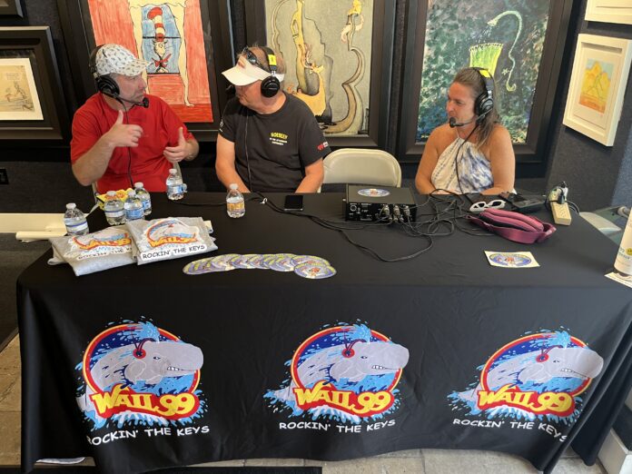 RBR+TVBR Editor-in-Chief Adam R Jacobson is interview on July 5 by "Hoebee in the Afternoon" by the host, Hoebee, and his producer, Carolyn, while conducting a live remote at Ocean Blue Galleries in Key West, Fla.